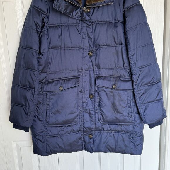 LANDS' END XL (18) Navy Blue Insulated Puffer Coat Parka - Picture 8 of 16